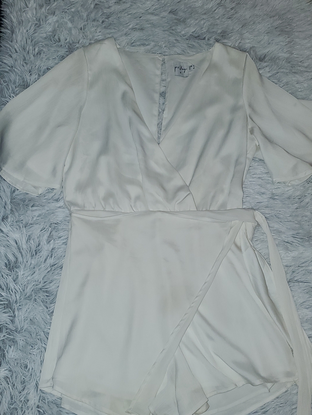 *Polly "Oceane" Women's Cream Wrap Romper*